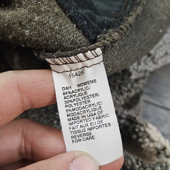 Vintage Y2K Woolrich Brown Sherpa Horse Pattern Jacket w/ Suede Collar Sz Large - Picture 9 of 10